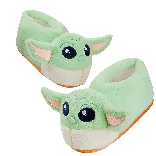 Disney Lilo und Stitch und Yoda 3D Hausschuhe Kinder - Barfuss Hausschuhe Kinder in verschiedenen Größen (Grün Baby Yooda, 28-29 EU) von Disney