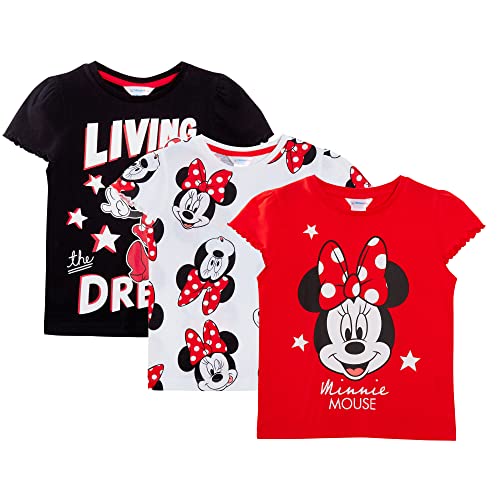 Disney Mädchen 3er-Pack Minnie Mouse T-Shirts für Kinder Minnie Dress Up Tops Multipack T-Shirts von Disney
