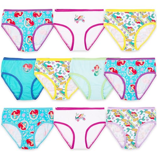 Disney Mädchen Ariel Toddler Girl Panty Multpack Slip, Arielle, 10 Stück, 4 Jahre von Disney