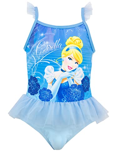 Disney Mädchen Cinderella Badeanzug Blau 122 von Disney