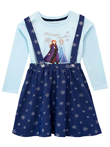 Disney Mädchen Die Eiskönigin Trägerkleid und Top Frozen Blau 128 von Disney