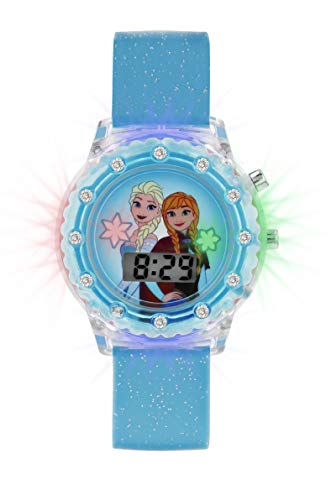 Disney Mädchen Digital Quarz Uhr mit Gummi Armband FZN4087ARGSET von Disney