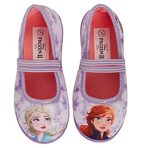 Disney Mädchen Frozen 2 Hausschuhe ELSA Anna Ballerinas Kinder Hausschuhe Slip On Hausschuhe von Disney