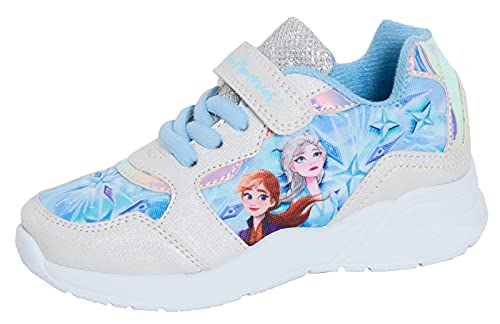 Disney Mädchen Frozen 2 Sport-Sneaker Kinder Elsa Anna Easy Touch Fasten Lace Up Casual Pumps Schuhe, blau, 32 EU von Disney