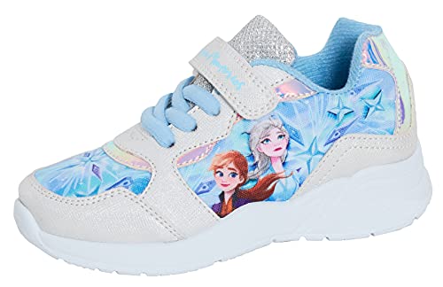 Disney Mädchen Frozen 2 Sporttrainingsschuhe Kinder ELSA Anna Easy Touch Schnellverschluss Schnürschuhe Freizeitpumps Blau 27 EU Kind von Disney