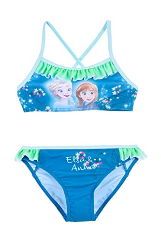 Disney Mädchen Frozen Badeanzug Bikini-Set, blau, 4 Jahre von Disney