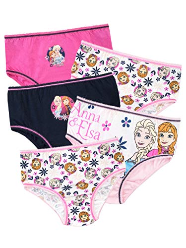 Disney Mädchen Unterhosen | Frozen Packung mit 5 Schlüpfer für Kinder | Anna & ELSA Baumwolle Unterwäsche Mehrfarbig 110 cm von Disney