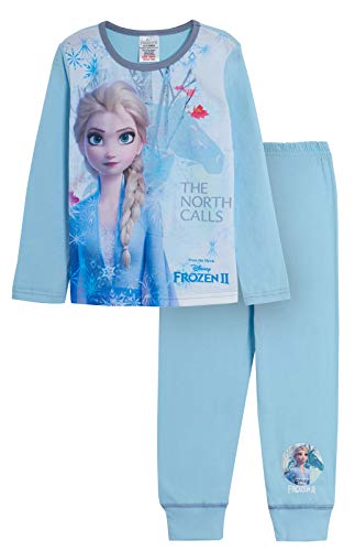 Disney Mädchen Frozen II 2-teiliges Pyjama-Set „Der Norden Ruft“, Blau, Alter 3-4 Jahre von Disney