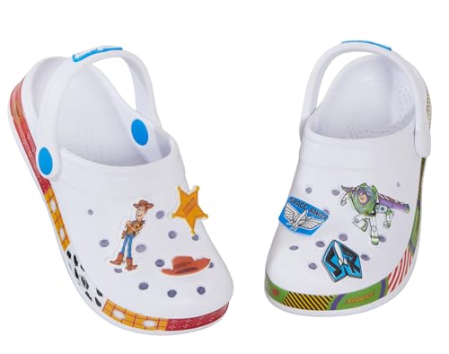 Disney Mädchen Jungen Toy Story Clogs Sandalen mit Charms Kinder Buzz Woody Indoor Outdoor Schuhe Sliders mit Knöchelriemen, Buzz Woody, 31 EU von Disney