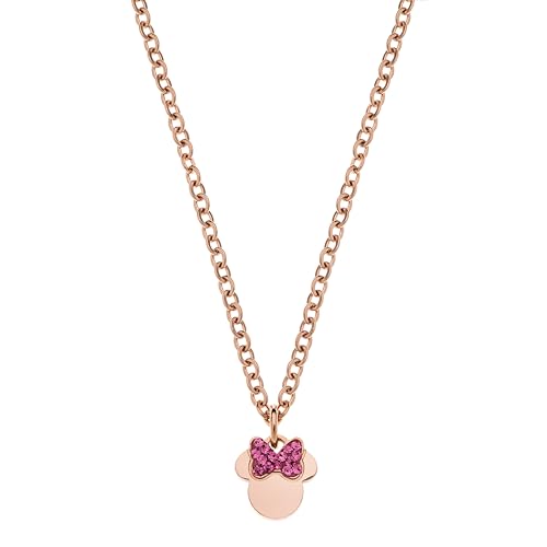 Disney Kinderhalskette Edelstahl Kristall, One Size Roségold, Schmuck von Disney