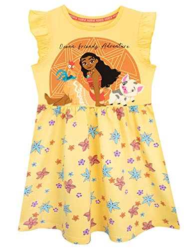 Disney Mädchen Kleid Moana Gelb 134 von Disney