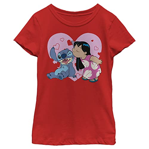 Disney Classics Lilo & Stitch - Lilo And Valentines Kisses Kids Crew neck Red 128 von Disney