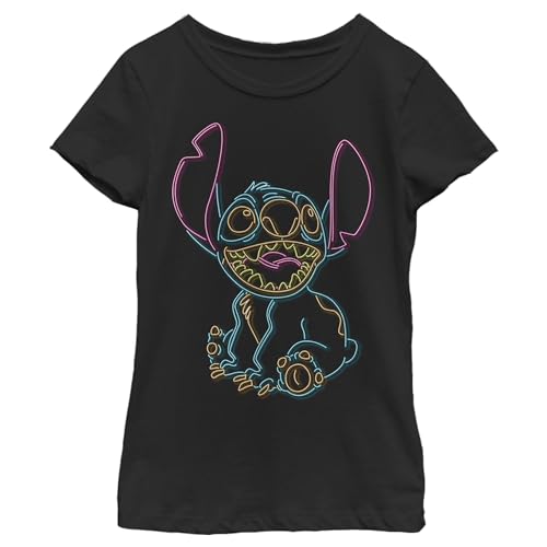 Disney Classics Lilo & Stitch - Neon Stitch Kids Crew neck Black 104 von Disney