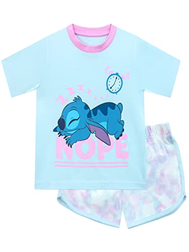 Disney Lilo Und Stitch Schlafanzug | Pyjama Mädchen | Tie Dye Schlafanzug Kinder Mädchen | Offizielle Lilo Und Stitch Merchandise | 116 von Disney
