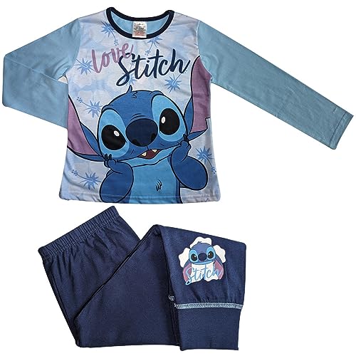 Disney Mädchen Lilo und Stitch Pyjama Langarm 11 12 Jahre Blau von Disney
