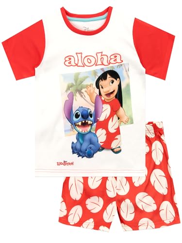 Disney Mädchen Lilo und Stitch Schlafanzug Rot 140 von Disney