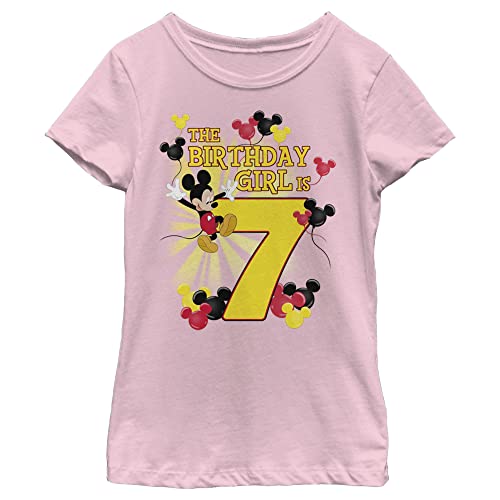 Disney Mädchen Mickey Birthday Girl Is 7 T-Shirt, XL von Disney