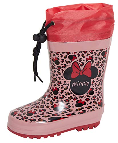Disney Mädchen Minnie Maus Fleece gefüttert Tie Top Gummistiefel Kinder Schneeschuhe, - rose - Größe: 28 EU von Disney