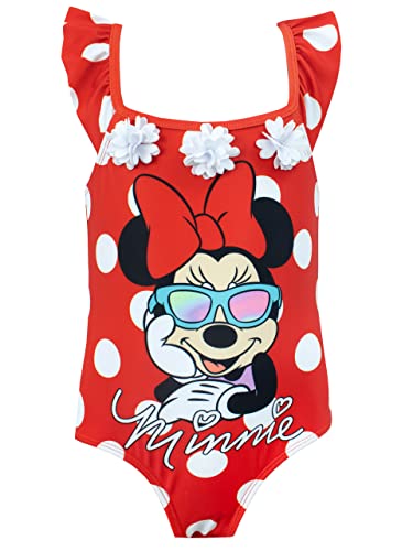 Disney Mädchen Minnie Maus Schwimmen Kostüm EIN Stück Badeanzug Rot 98 von Disney