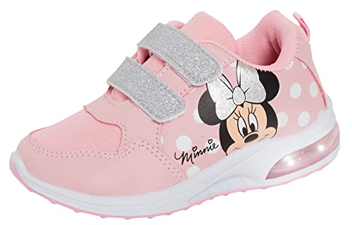 Disney Mädchen Minnie Mouse Leuchtende Turnschuhe Kinder Touch Fasten Sportschuhe, weiß/pink - Größe: 29 EU von Disney