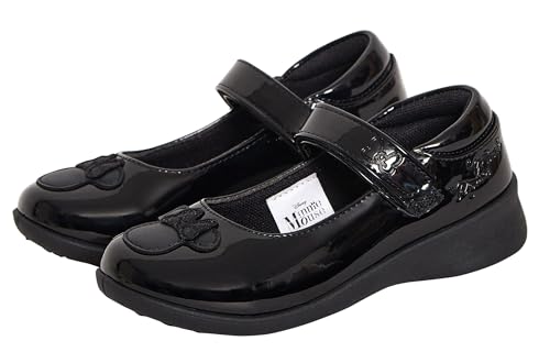 Disney Mädchen Minnie Mouse Schulschuhe Kinder Schwarze Lack-Partyschuhe mit einfachem Verschluss von Disney