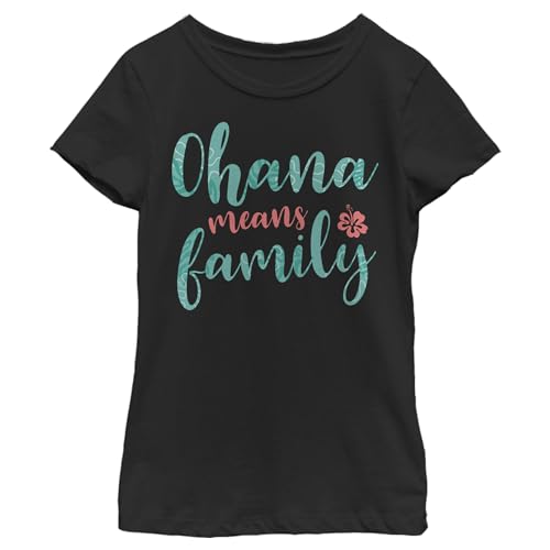 Disney Mädchen Ohana Script T-Shirt, S von Disney