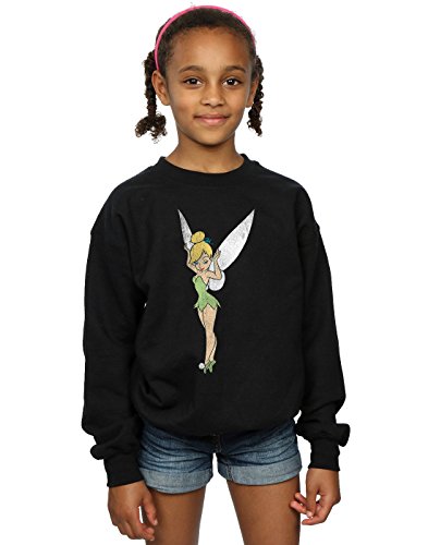 Disney Mädchen Peter Pan Classic Tinkerbell Sweatshirt 7-8 Years Schwarz von Disney