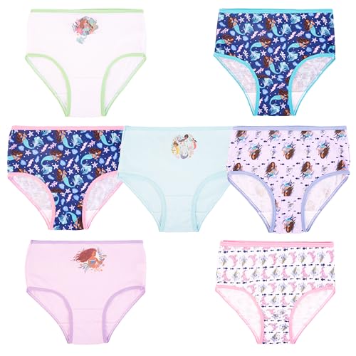 Disney Mädchen Prinzessin Ariel aus der kleinen Meerjungfrau 100% gekämmte Baumwolle Unterwäsche Höschen Größen 2/3t, 4t, 4, 6 und 8, 7er-Pack Ariel Live Action, 6 von Disney