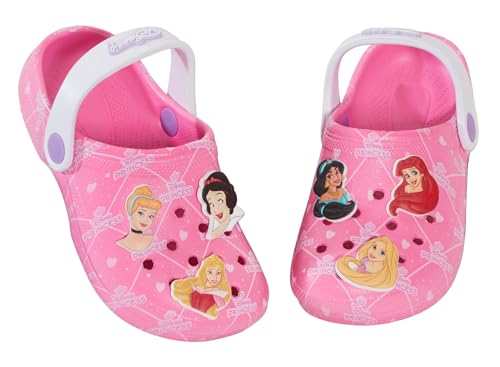 Disney Mädchen Prinzessin Clogs Sandalen mit Charms Abzeichen Kinder Prinzessin Indoor Outdoor Schuhe Slider mit Knöchelriemen von Disney