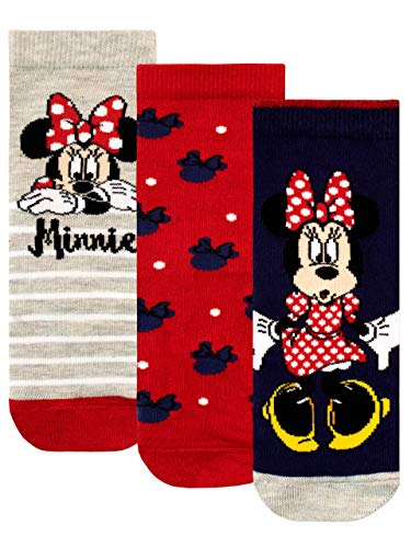 Disney Mädchen Socken Packung mit 3 Minnie Mouse Mehrfarbig 16/19 von Disney