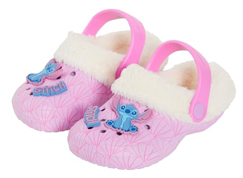 Disney Mädchen Stitch Clogs Borg Pelz Fleece gefüttert mit Charms Kinder Hausschuhe Hausschuhe Flauschige Sandalen von Disney