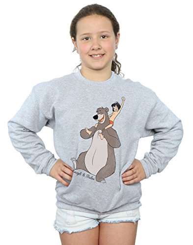 Disney Mädchen The Jungle Book Classic Mowgli and Baloo Sweatshirt 12-13 Years Sport Grey von Disney