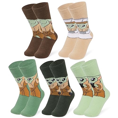 Disney Mandalorian Socken für Damen - 5er Pack Baby Yoda Warme Hausschuhsöckchen Einheitsgröße - Frauen Geschenk von Disney