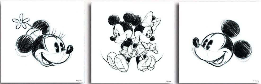 Disney Mehrteilige Bilder "Mickey & Minnie", (Set, 3 St.) von Disney