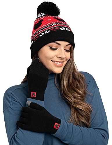 Disney Mickey Mouse Adult Knit Beanie Hat and Texting Glove Set Black von Disney