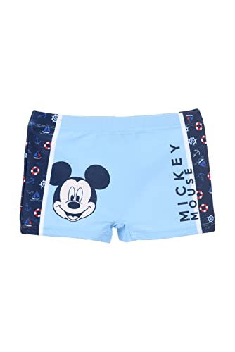 Disney Mickey Mouse Badeshorts für Jungen, Badehose für Kinder, Jungen Slips, Boxer-Badeanzug Mickey Maus Design, Größe 6 Jahre, Blau von Disney