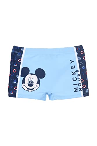 Disney Mickey Mouse Badeshorts für Jungen, Badehose für Kinder, Jungen Slips, Boxer-Badeanzug Mickey Maus Design, Größe 8 Jahre, Blau von Disney