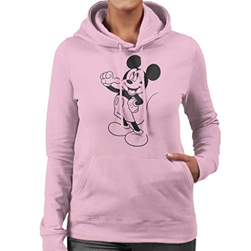 Disney Mickey Mouse Classic Black Sketch Women's Hooded Sweatshirt von Disney