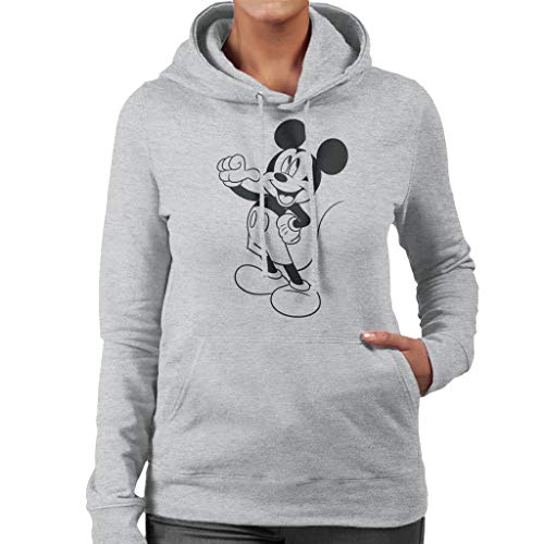 Disney Mickey Mouse Classic Black Sketch Women's Hooded Sweatshirt von Disney