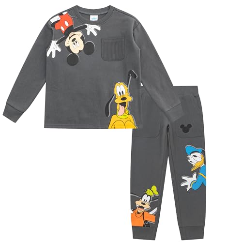 Disney Mickey Mouse Jungen Fleece-Sweatshirt und Hose Set für Kleinkinder bis große Kinder, GRAU, 4 Jahre von Disney