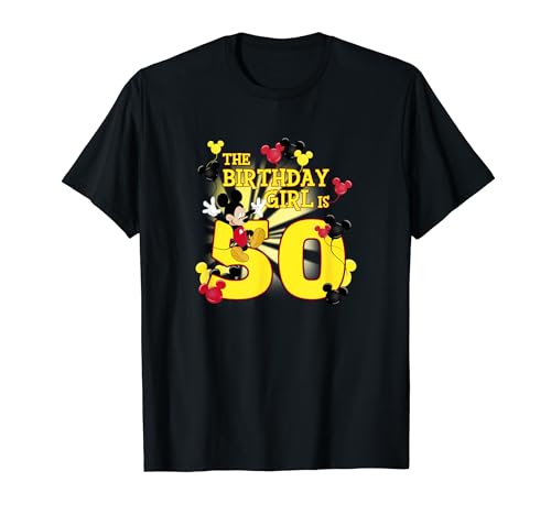 Disney Mickey Mouse The Birthday Girl Is 50 T-Shirt von Disney