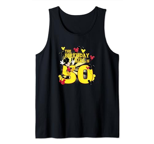 Disney Mickey Mouse The Birthday Girl Is 50 Tank Top von Disney