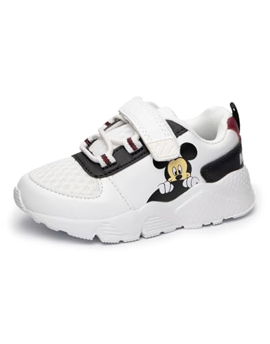 Disney Mickey Mouse Turnschuhe für Jungen & Mädchen | Klassische Kinderschuhe mit Schnürsenkeln, weiße Sportschuhe | Kinder Merchandise-Schuhe von Disney