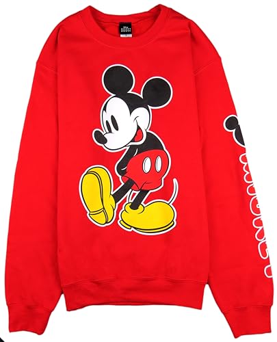 Disney Mickey Mouse & Minnie Mouse Pullover Sweatshirt, Vm Red, Medium von Disney