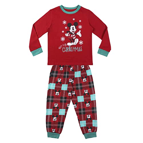 Disney Mickey Mouse und Minnie Mouse Weihnachts Pyjama, Familien Pyjama für Kinder und Erwachsene, Pyjama Set für Damen, Herren, Jungen und Mädchen, Familien Weihnachts Geschenk (Jungen, 10 Jahre) von Disney