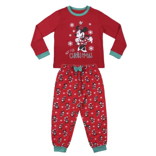 Disney Mickey Mouse und Minnie Mouse Weihnachts Pyjama, Familien Pyjama für Kinder und Erwachsene, Pyjama Set für Damen, Herren, Jungen und Mädchen, Familien Weihnachts Geschenk (Mädchen, 8 Jahre) von Disney