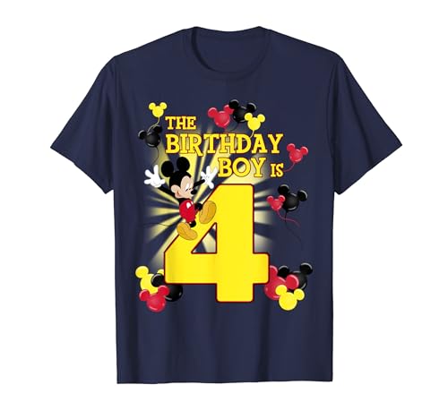 Disney Mickey & Friends 4 Year Old Birthday Boy T-Shirt von Disney