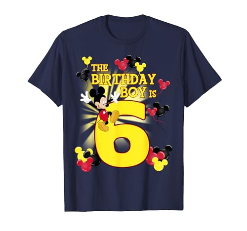 Disney Mickey & Friends 6 Year Old Birthday Boy T-Shirt von Disney