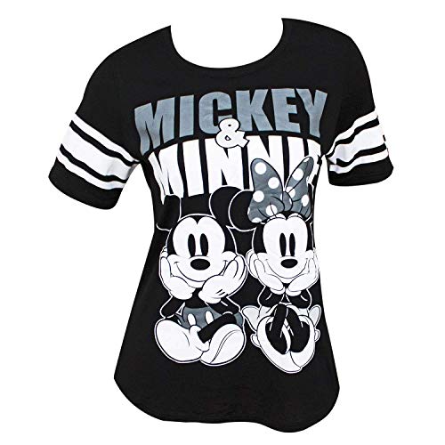 Disney Mickey und Minnie Mouse Frauen-Fußball-Art-T-Shirt X-Large Schwarz von Disney