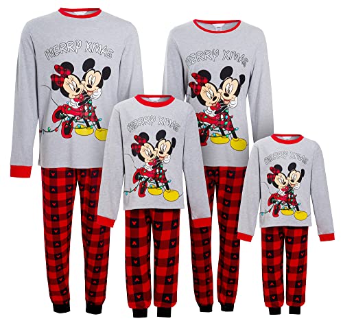 Disney Mickey & Minnie Matching Family Christmas Pyjamas Erwachsene Kinder Weihnachten Schlafanzüge, Damen, XL von Disney